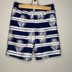 Lands End Blue Tropical Swim Trunks Boys Size XL 14-16 Drawstring Lined
